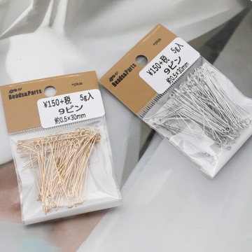 9ピン ゴールド（16KGP）/ロジウム 基礎金具 銅製 約0.5×30mm（5g）