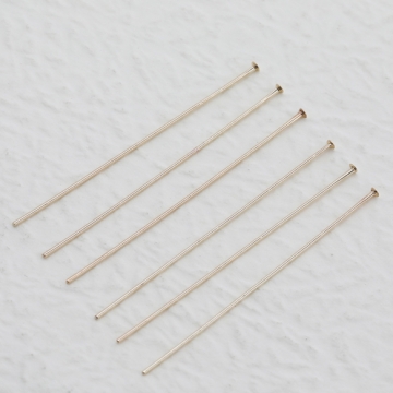 Tピン ゴールド（16KGP）/ロジウム 基礎金具 銅製 約0.7×45mm（5g）