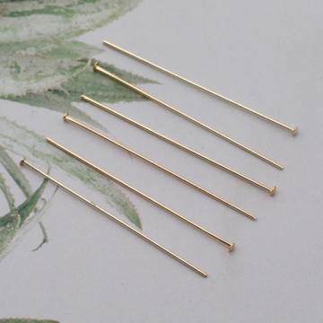 Tピン ゴールド（16KGP）/ロジウム 基礎金具 銅製 約0.6×30mm（5g）