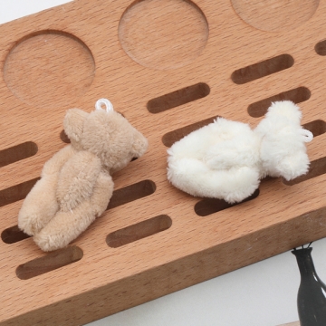 くまチャーム テディベア ミニチュア ぬいぐるみ 紐付き キーホルダー 約2.2×4.1cm（1ヶ）