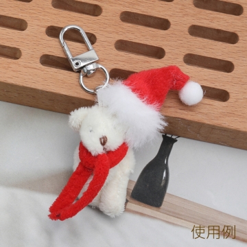 くまチャーム テディベア ミニチュア ぬいぐるみ 紐付き キーホルダー 約2.2×4.1cm（1ヶ）