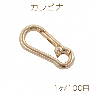 カラビナ フック型 ゴールド（16KGP）/ロジウム キーリング キーホルダー 約13×28mm（1ヶ）