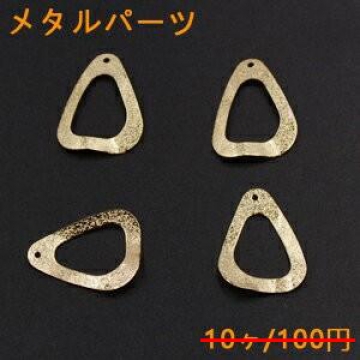 数量限定 在庫一掃半額セール！ メタルパーツ プレート スクラブ 変形雫フレーム 1穴 16×21mm ゴールド【10ヶ】